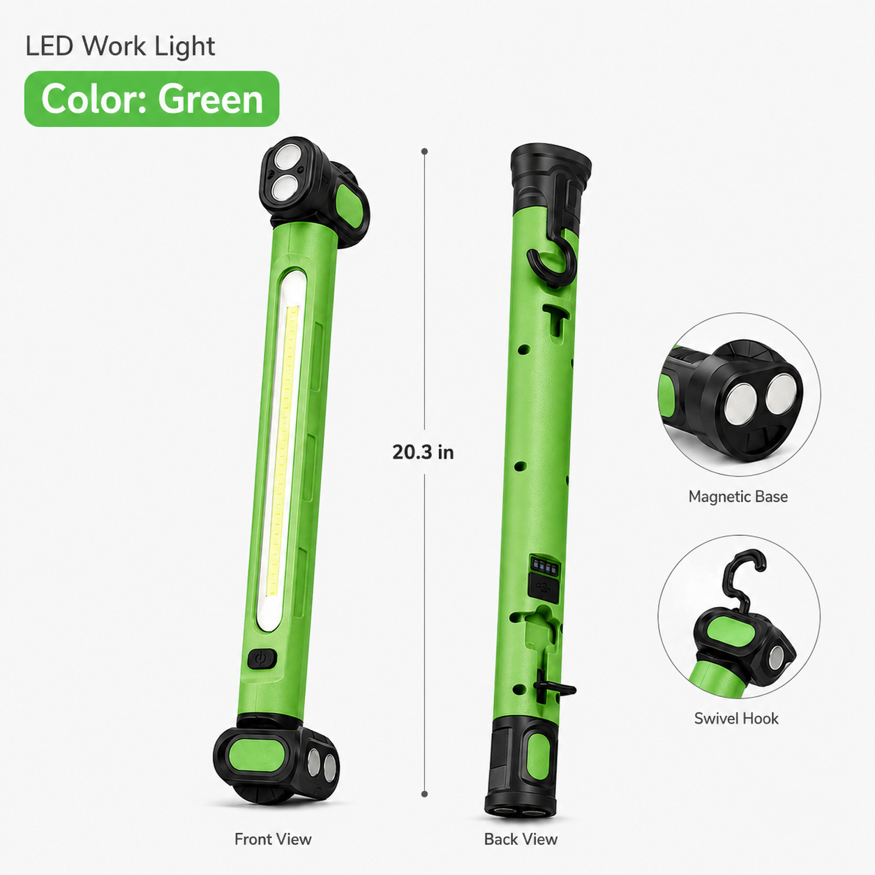 🔥🌟🔦Multifunctional magnetic rechargeable work light💡 Ideal for Mechanic, Car Repair & Garage Use