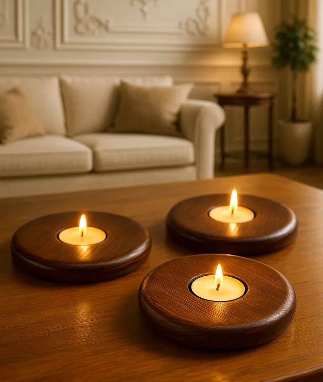 Wooden Eye Candle Holder