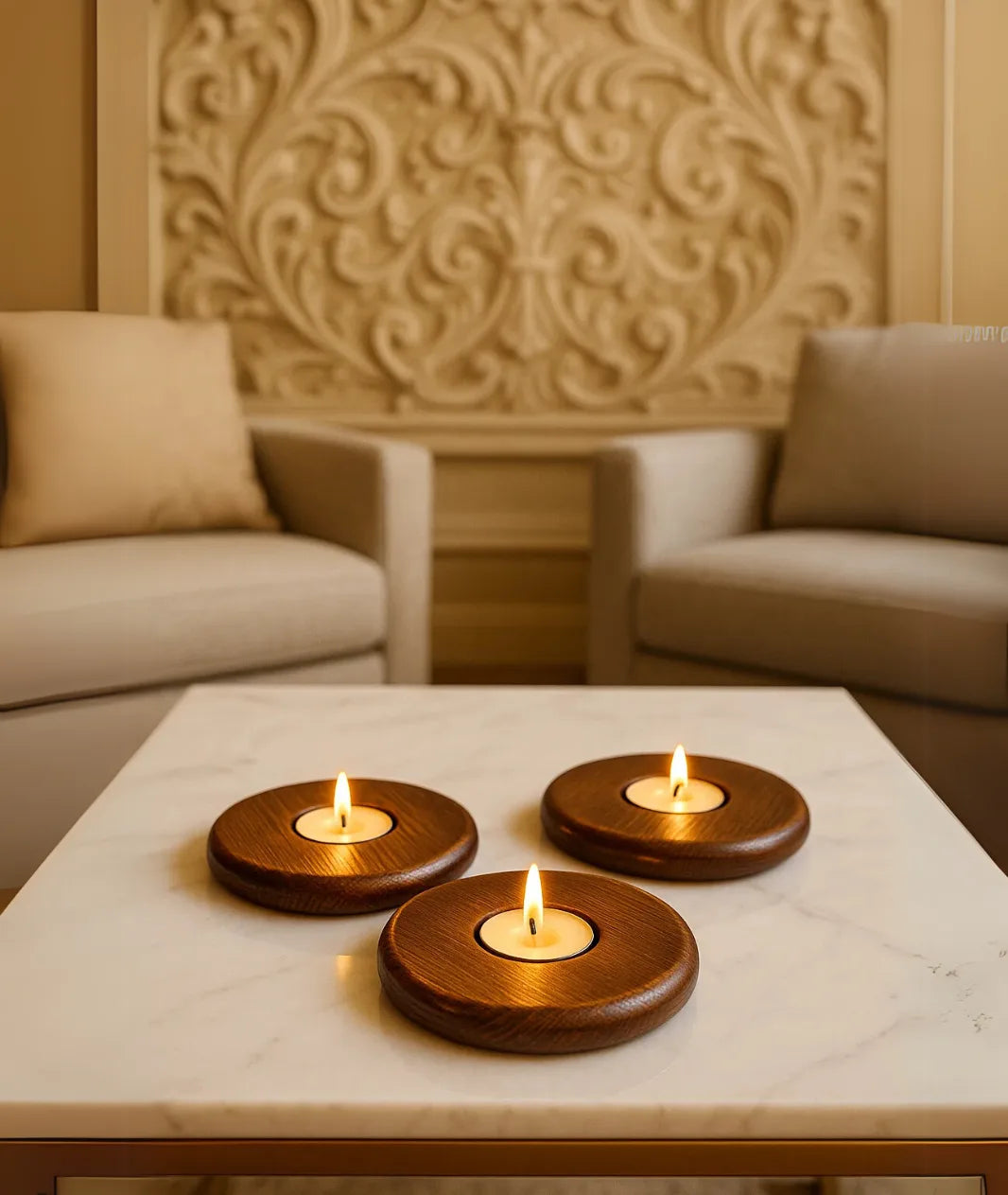 Wooden Eye Candle Holder