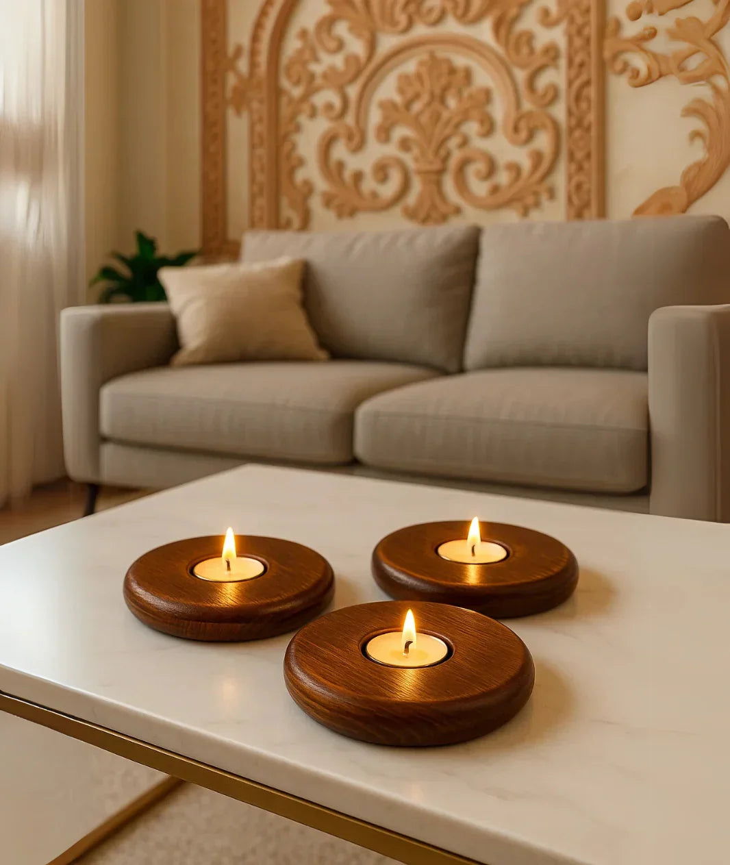 Wooden Eye Candle Holder