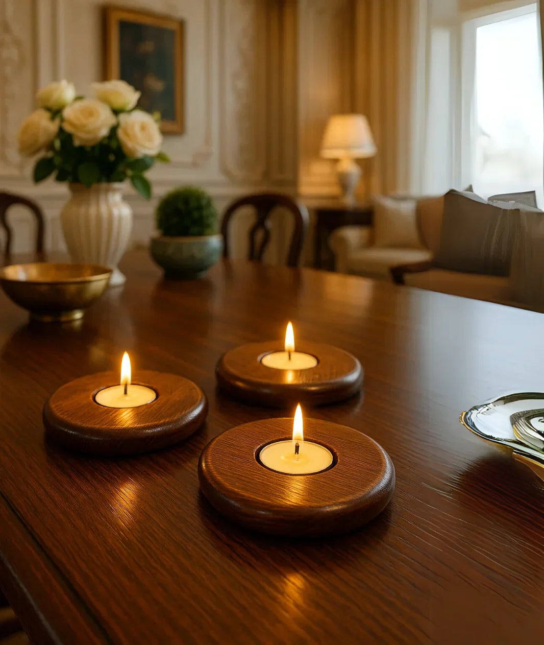 Wooden Eye Candle Holder