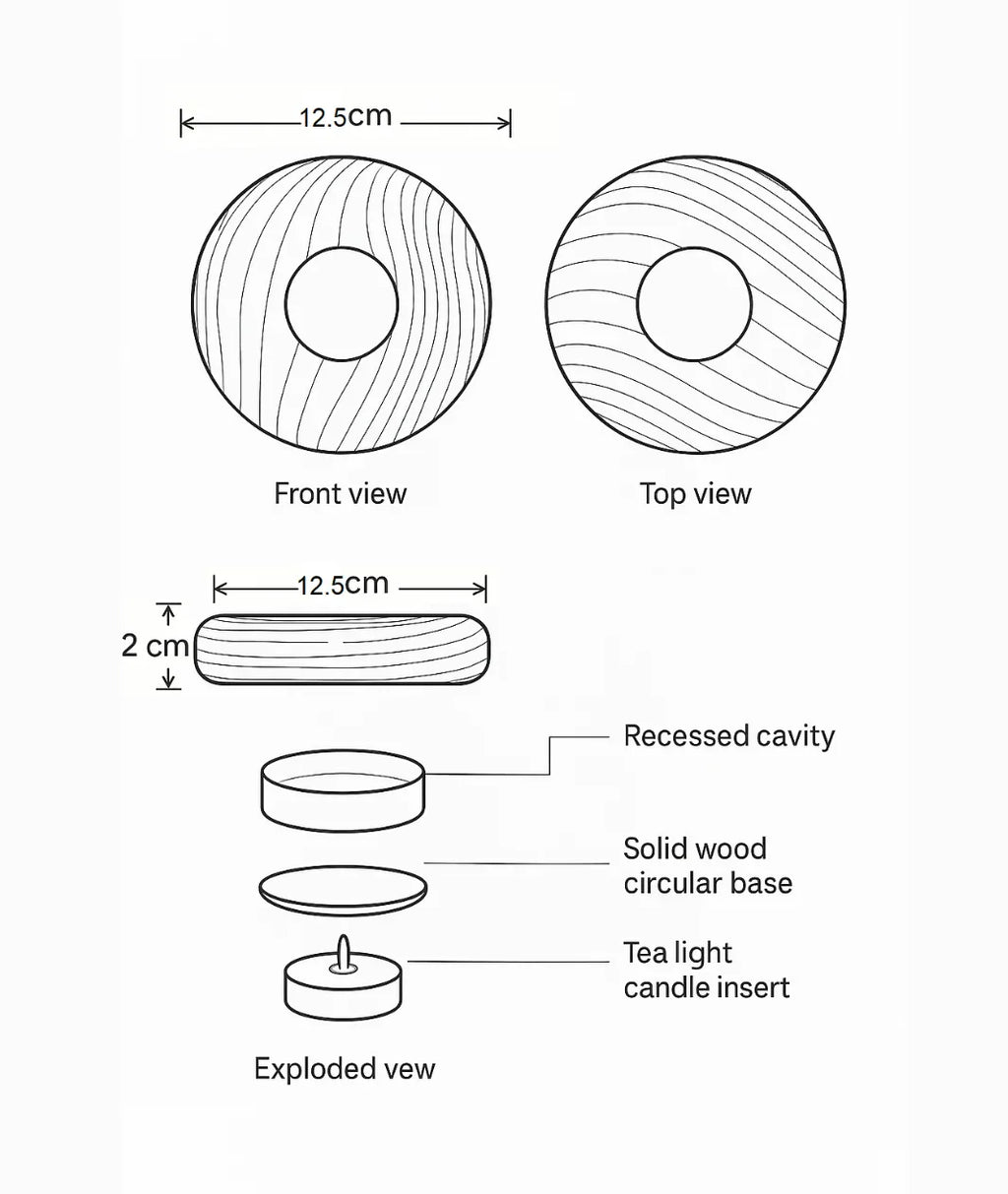 Wooden Eye Candle Holder