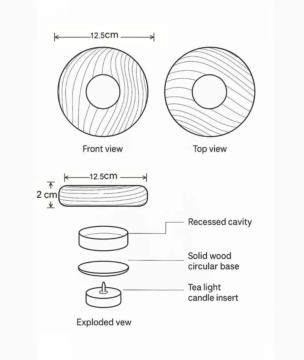Wooden Eye Candle Holder