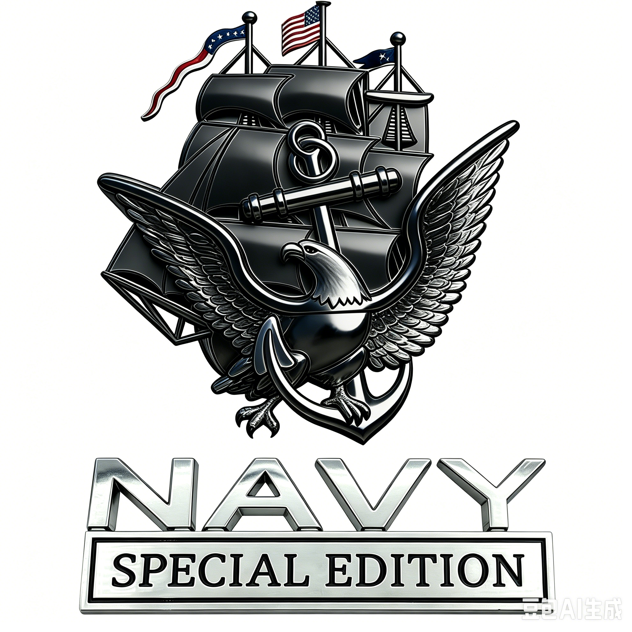 U.S. Navy Special Edition Metal Vehicle Badge