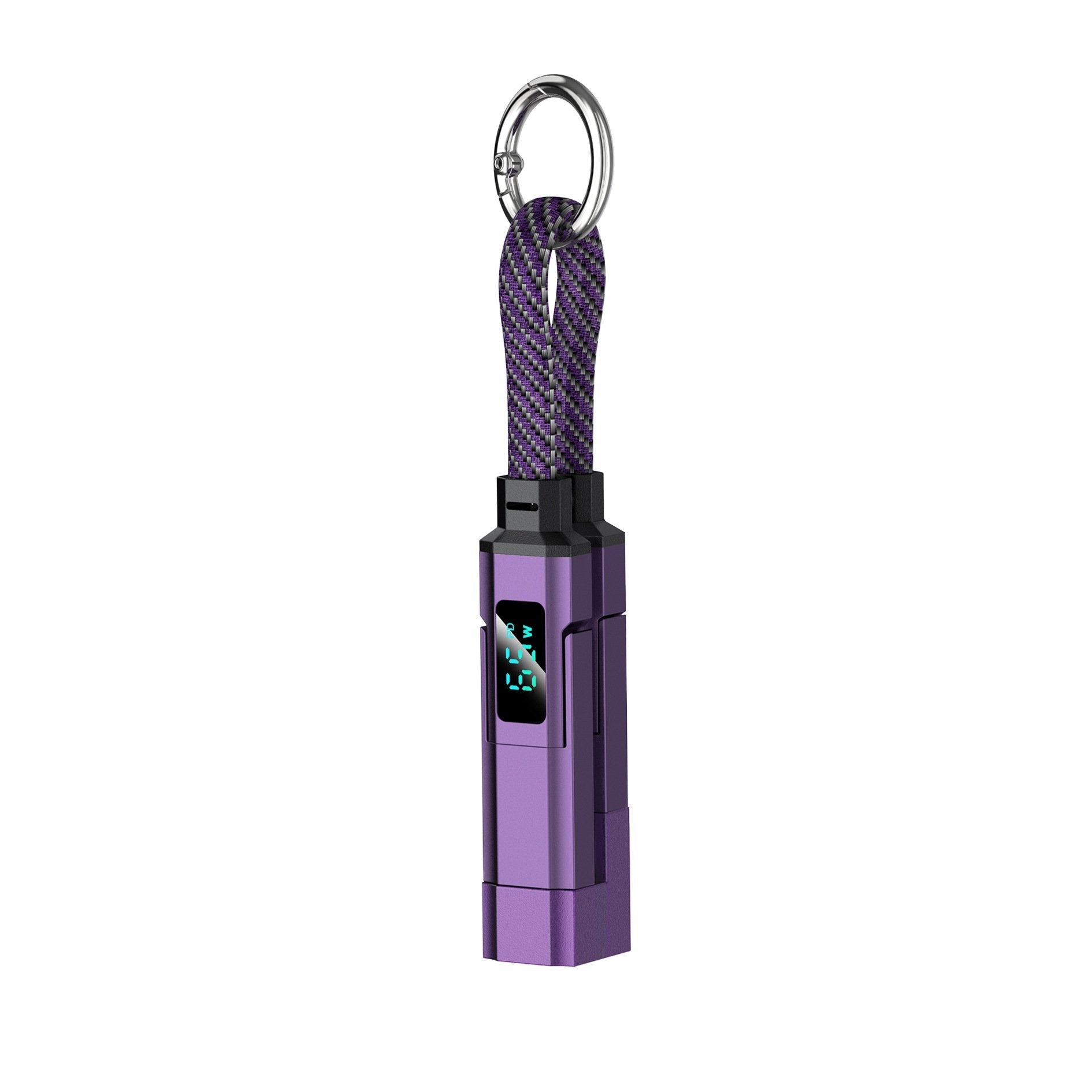 🔌 4-in-1 Charging Cable with Digital Display & Keychain – Fast-Charging, Kink-Resistant & Compact