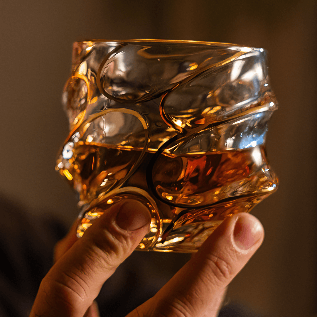 Gold Line Storm Japanese Crystal Whisky Glass