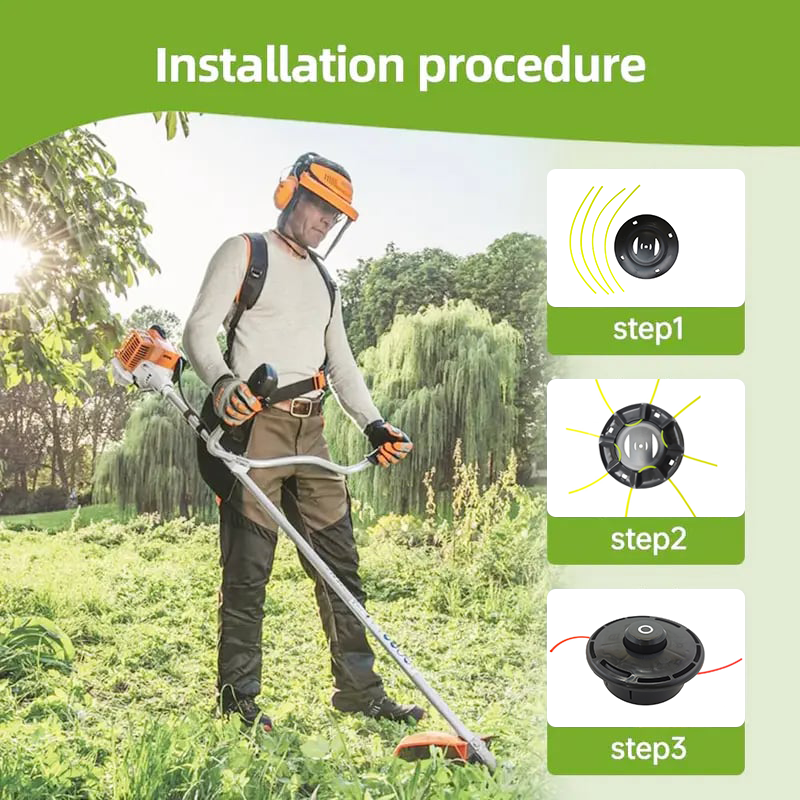Universal Steel Wire Trimmer Head Replacement-Heavy-Duty Weed Brush Cutter