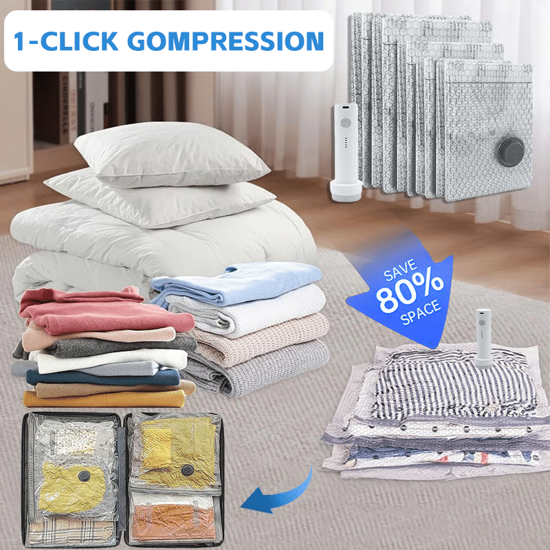 Last Day Hot Sale 49% OFF🔥Rechargeable Vacuum Pump Travel Storage Bag Set