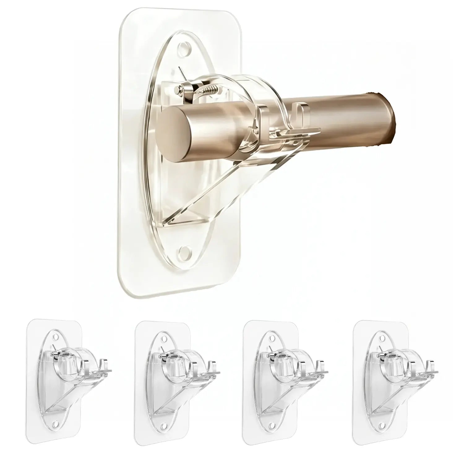 🏠🔨 New Self Adhesive Rod Brackets, No Drill Needed Curtain Rod Holders