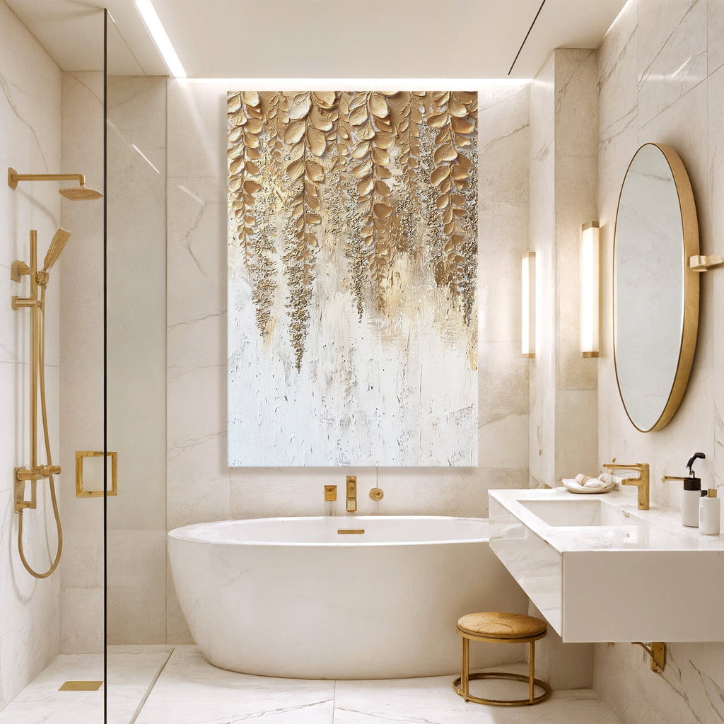 Golden Wisteria Wall Art