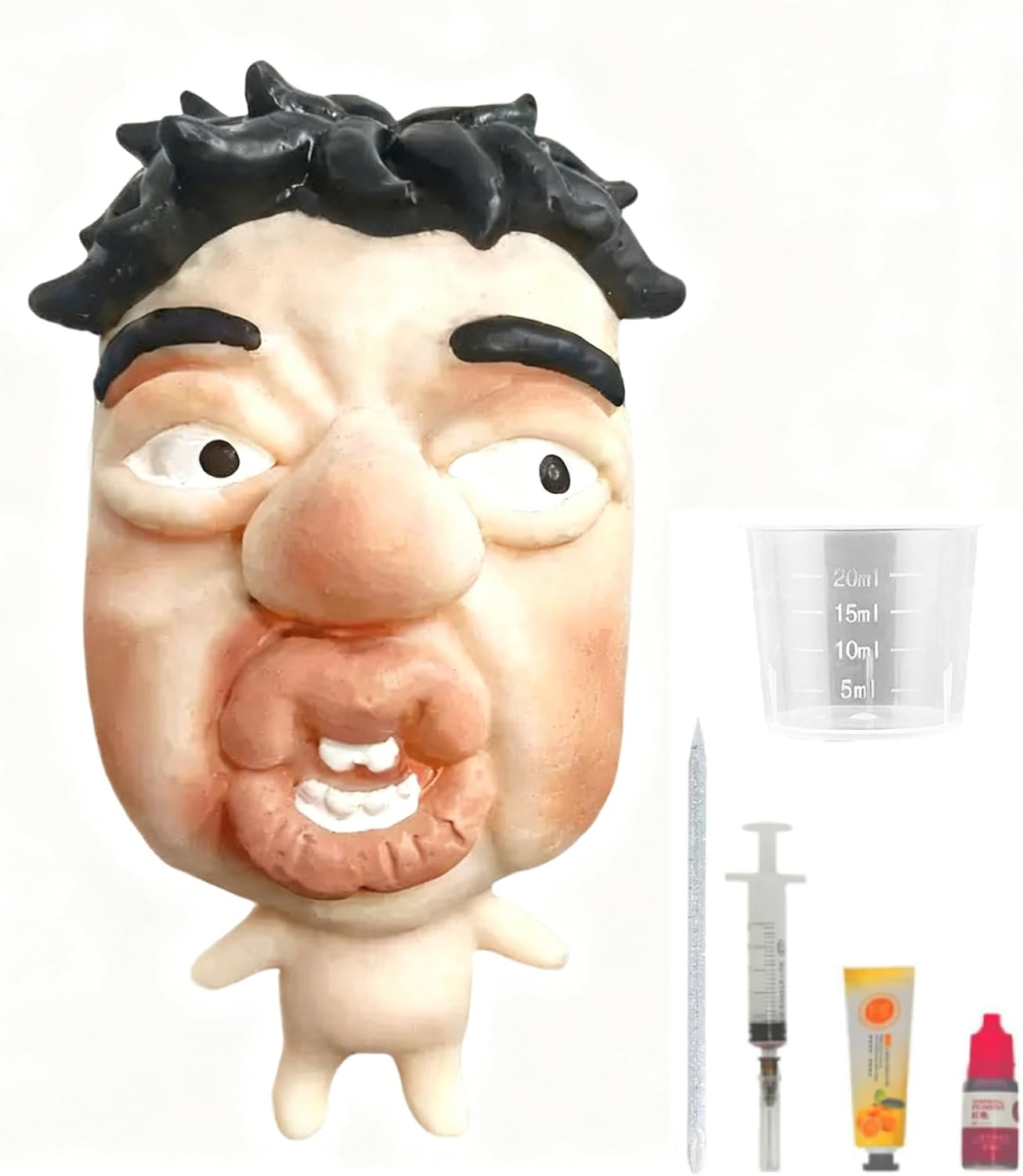 Refillable GrumpFace Sensory Squishy Toy for Stress Relief