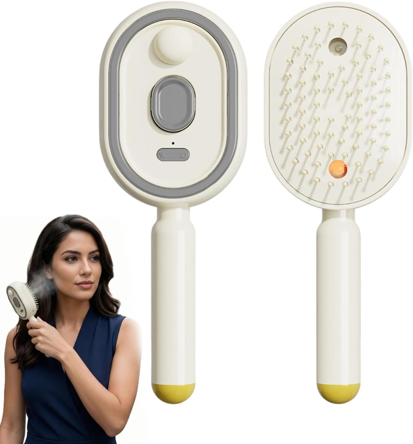 💆‍♀️💧 Steam Massage Spray Comb – 3-in-1 Nano-Mist Hydration, Vibrating Scalp Massage & Anti-Static Detangling Brush