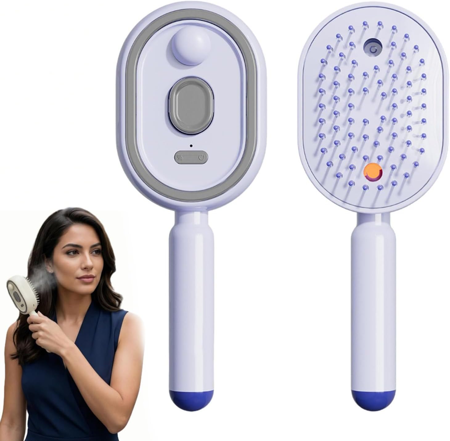 💆‍♀️3-in-1 Steam Massage Hair Brush -Smooth Hair • Reduce Frizz • Scalp Relaxation