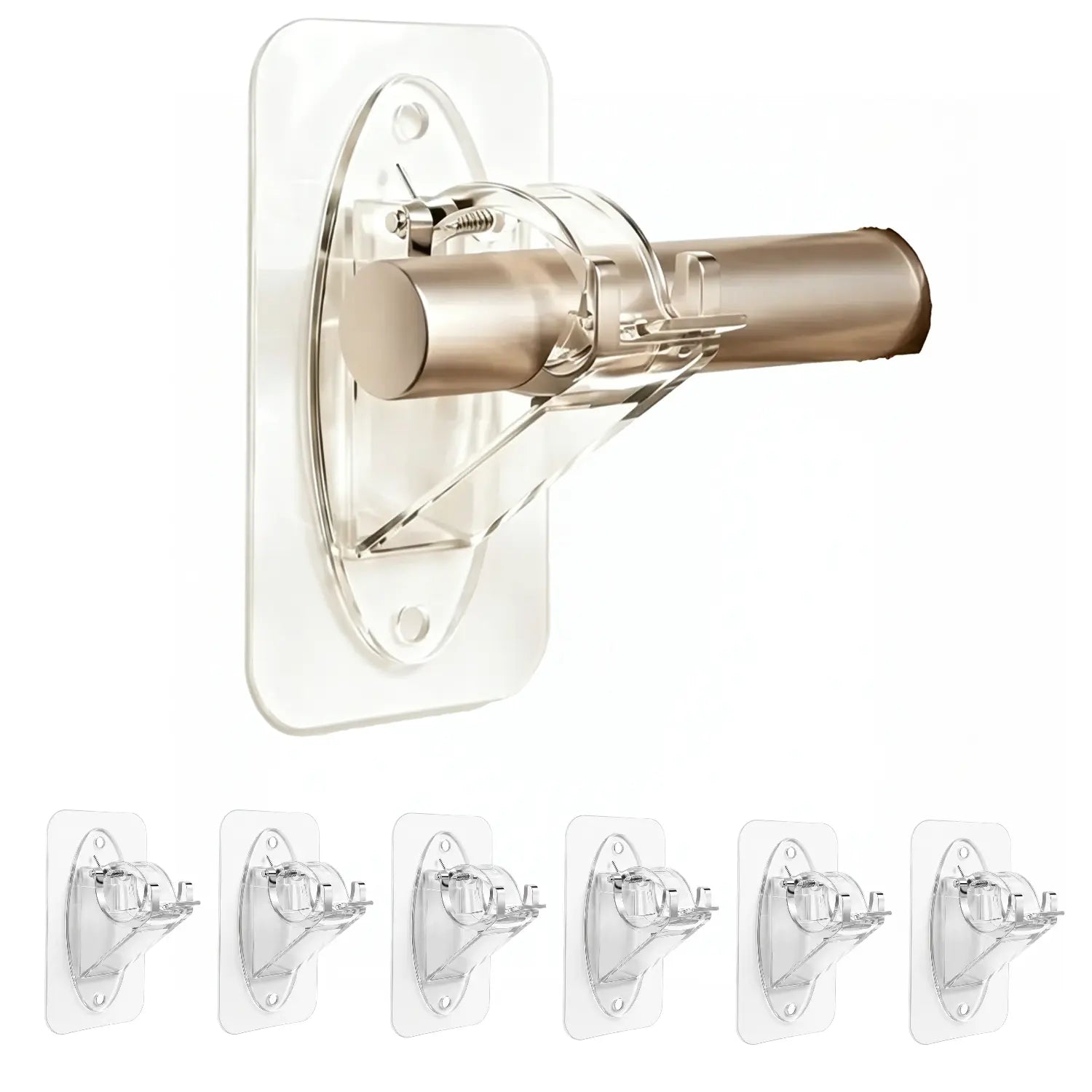 🏠🔨 New Self Adhesive Rod Brackets, No Drill Needed Curtain Rod Holders