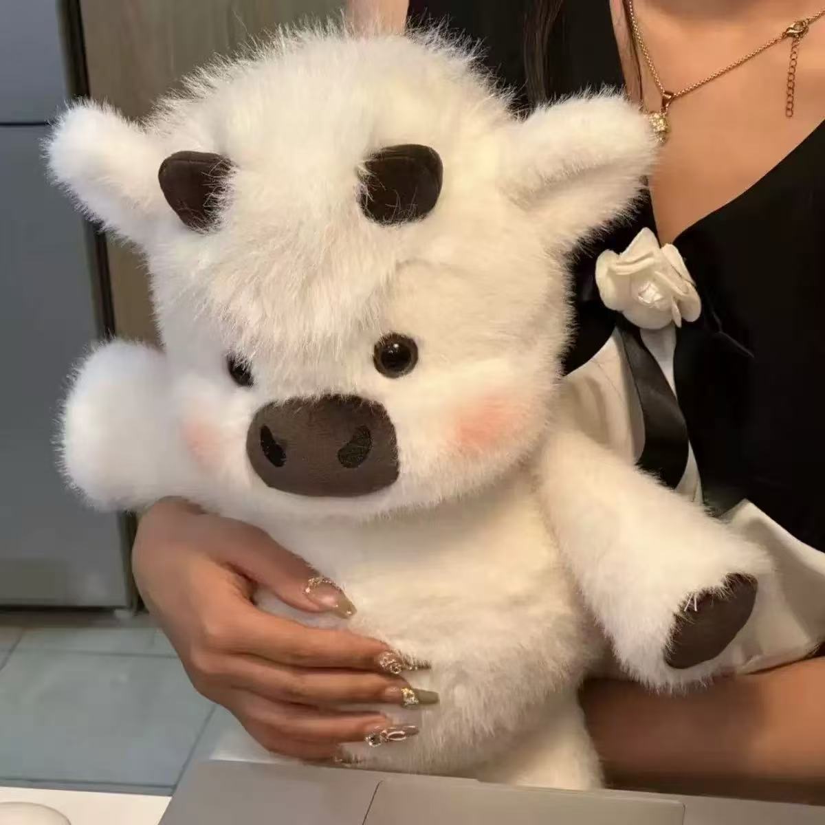 Double-sided cute cow plush toy