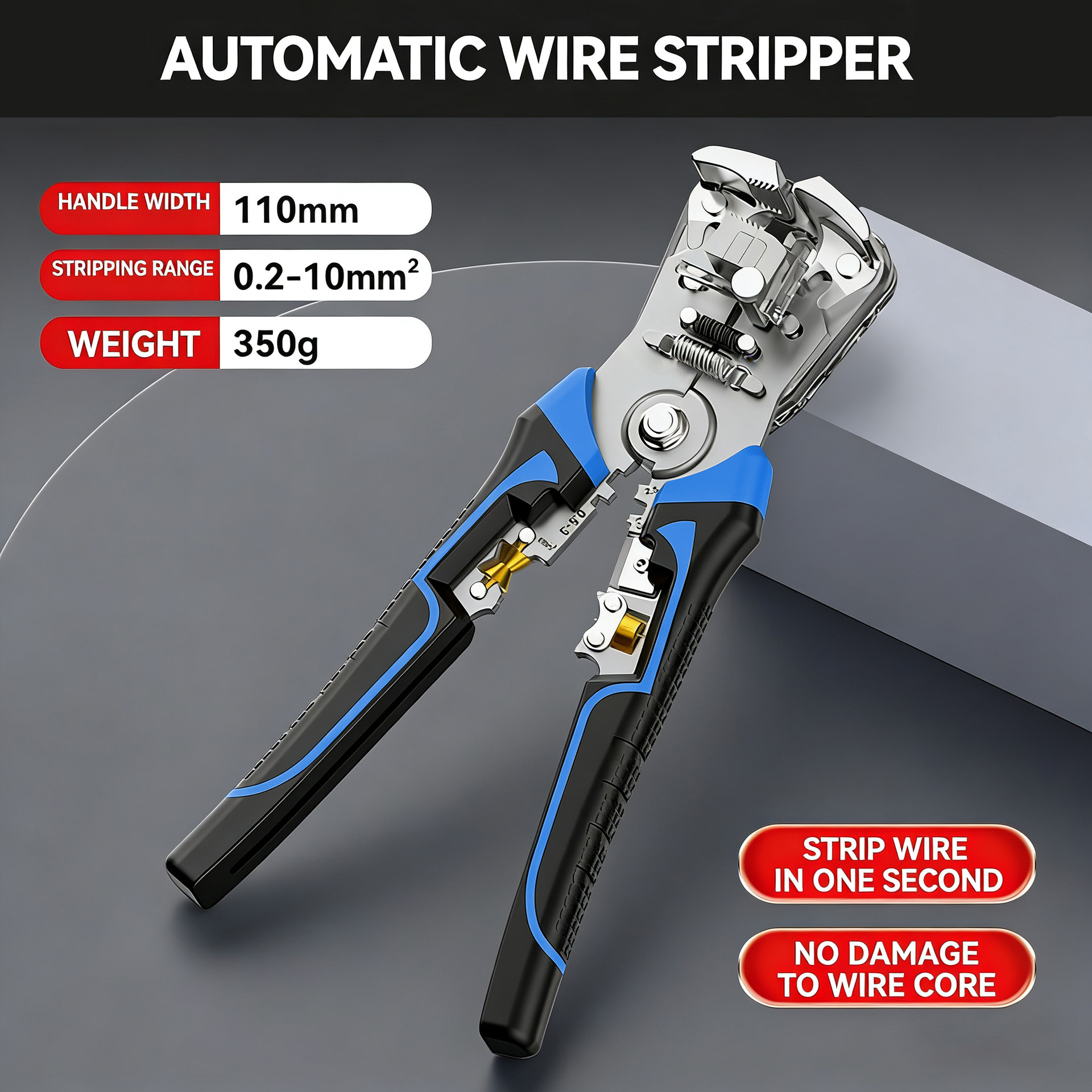 🔧Professional Automatic Wire Stripper – 0.2-10mm² | One-Touch Open &amp; Close