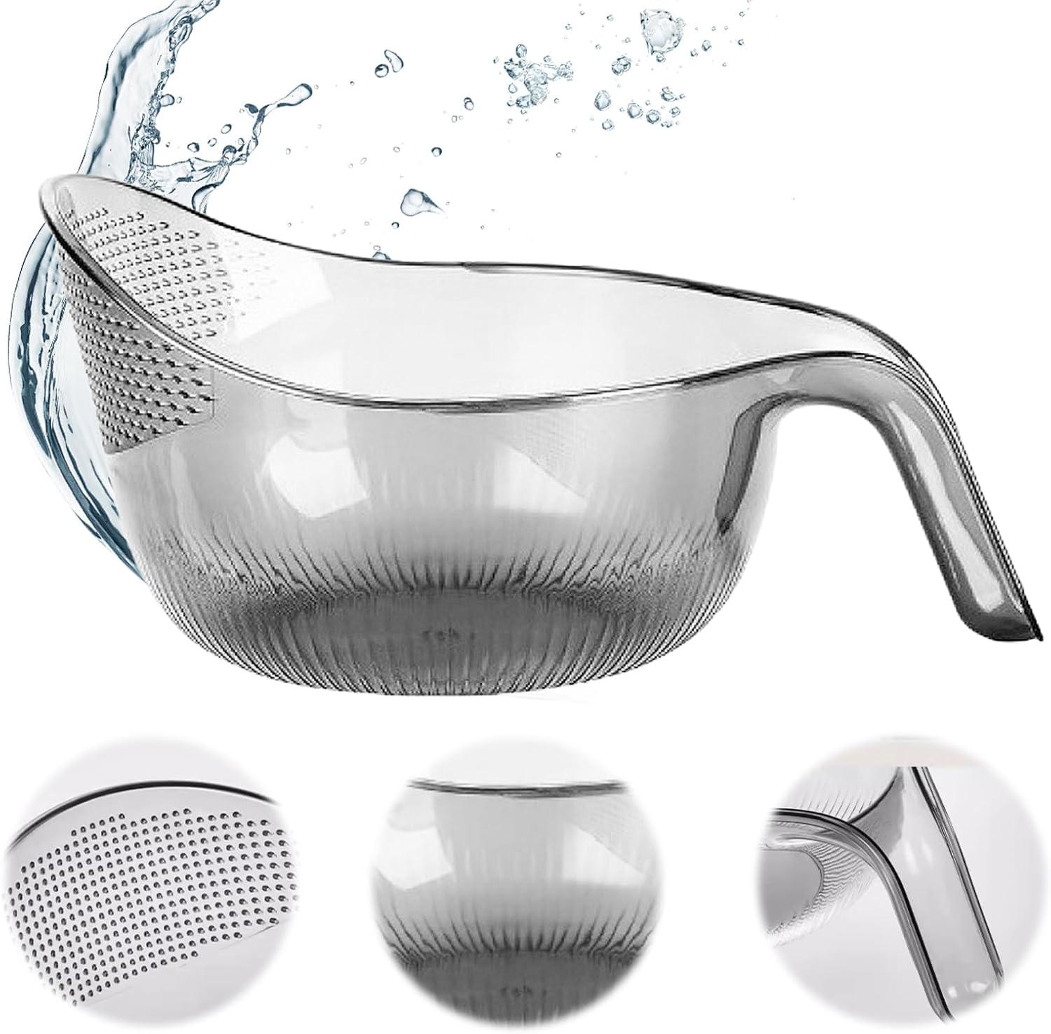 Multipurpose Rice Strainer Bowl – Easy Drain Kitchen Washing Bowl for Rice, Fruits & Vegetables