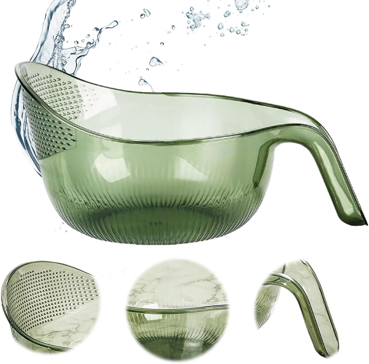 Multipurpose Rice Strainer Bowl – Easy Drain Kitchen Washing Bowl for Rice, Fruits & Vegetables