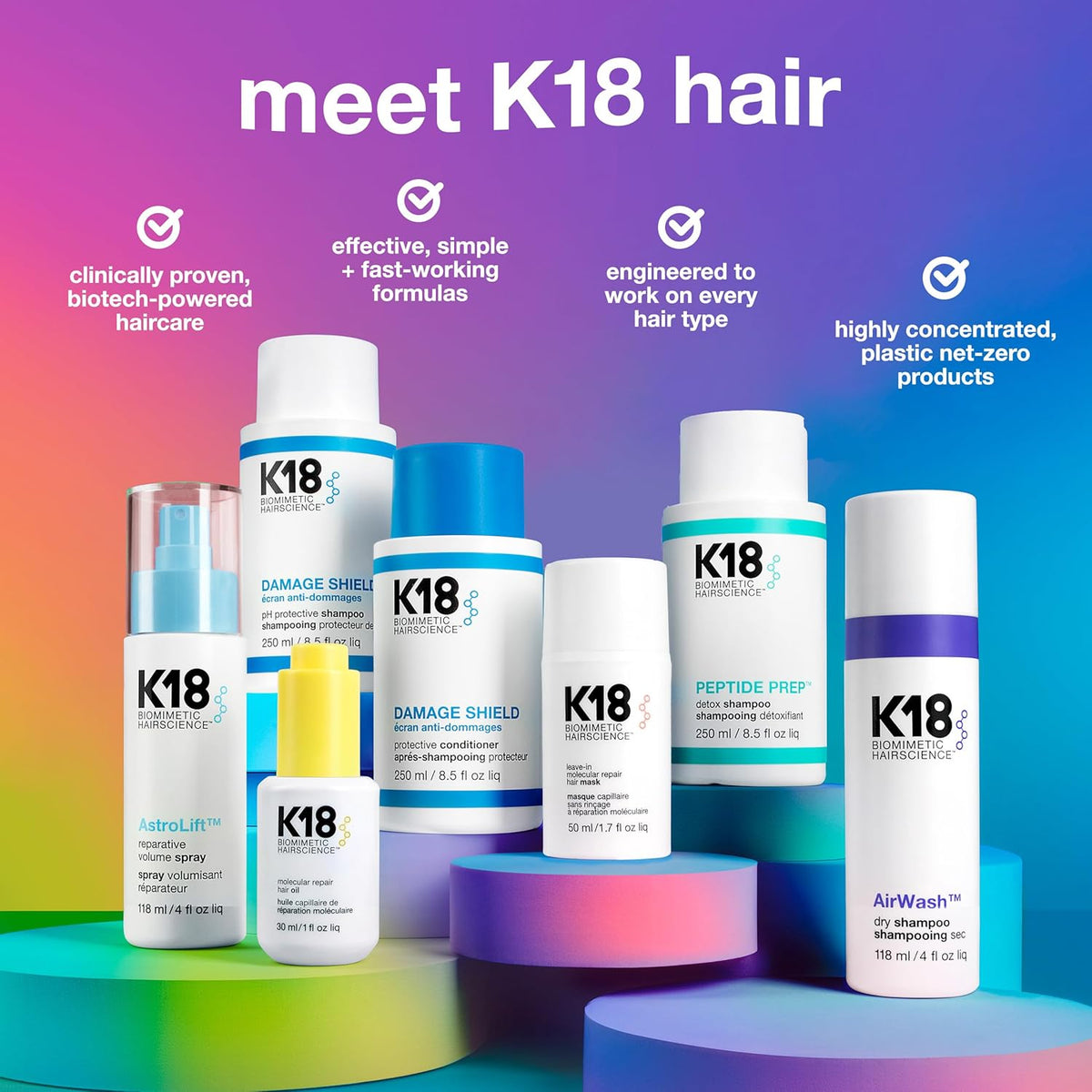 K18 Leave-In Molecular Hair Mask, Repairs Dry or Damaged Hair, Reverse Hair Damage from Bleach, Color, Chemical Services & Heat