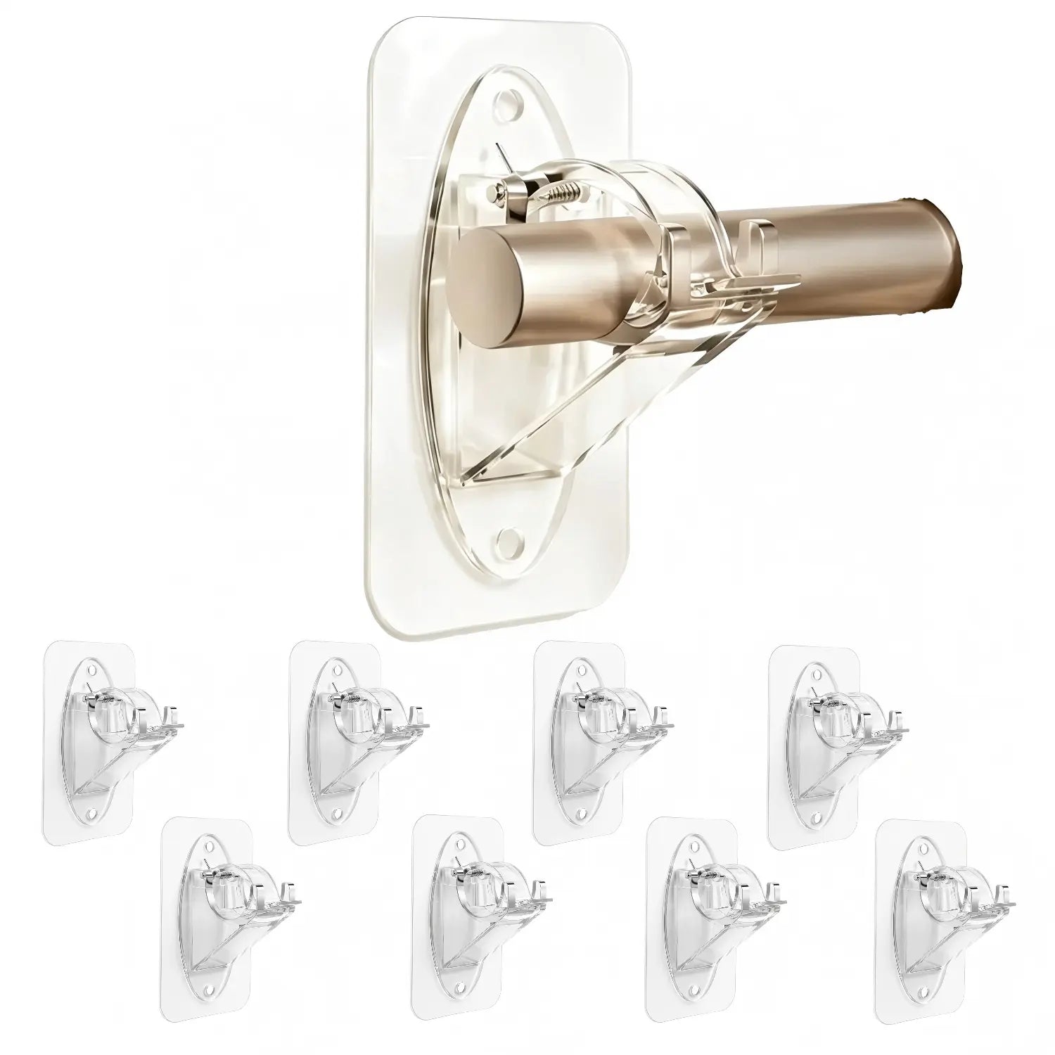 🏠🔨 New Self Adhesive Rod Brackets, No Drill Needed Curtain Rod Holders