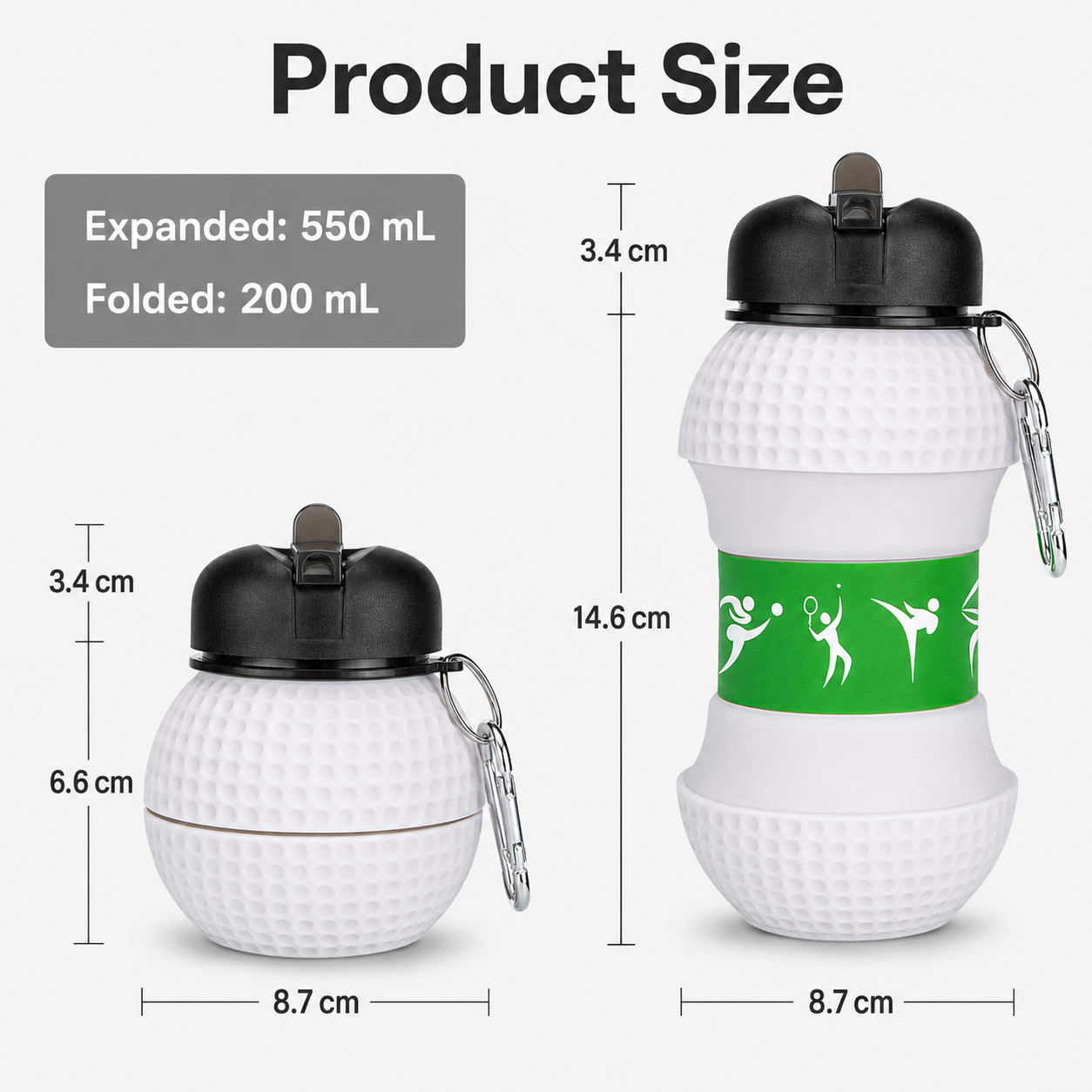 ⚽ Collapsible Soccer Water Bottle