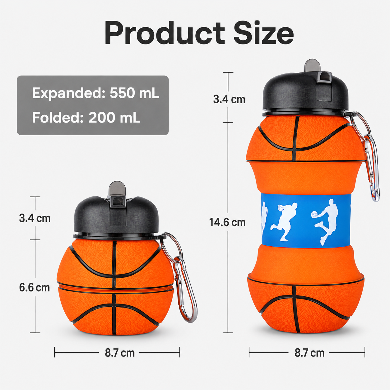 ⚽ Collapsible Soccer Water Bottle