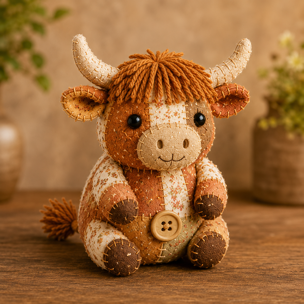 Vintage Floral Patchwork Animal Ornament DIY Kit - Handmade Sewing Project for Gifting & Home Decor