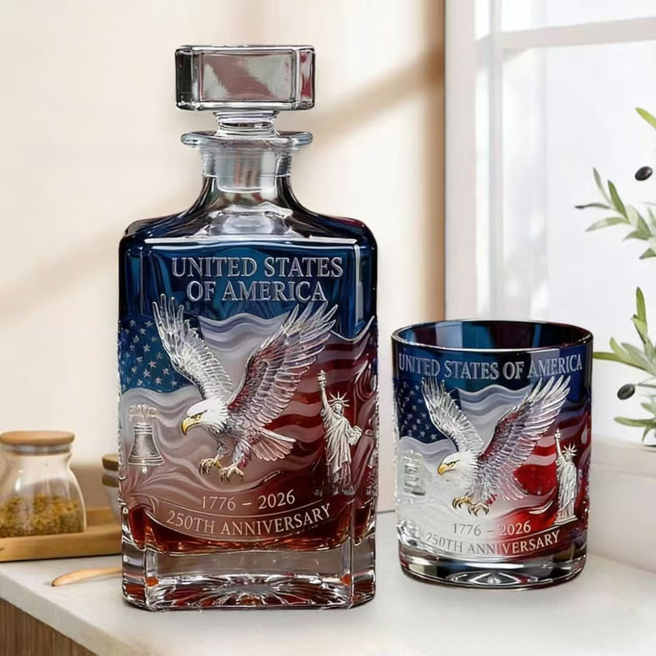 Limited Edition 2026 USA 250th Anniversary Commemorative Glass – 1776-2026 Heritage Edition