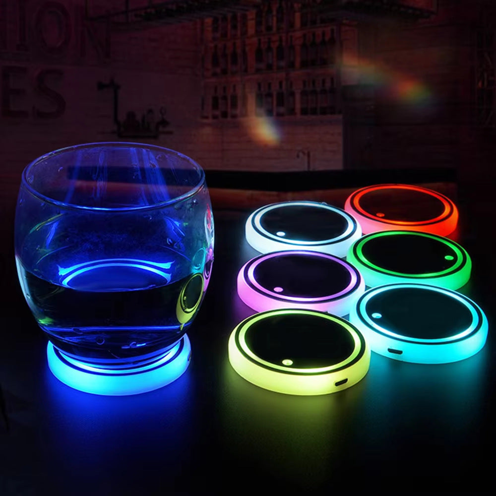 LED Cup Holder Light - USB Rechargeable Waterproof Ambient Lighting