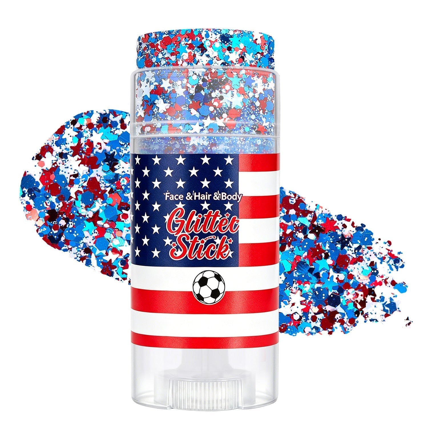 Last Day Promotion!🎁🦅4th of July Glitter Stick✨🔔 Red, White & Blue Body & Hair Sparkle