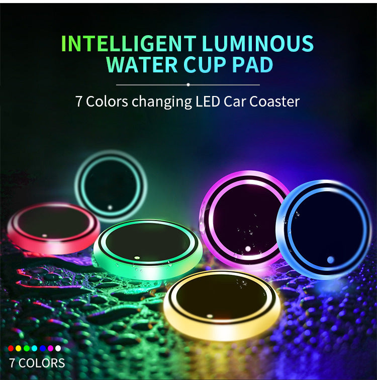 LED Cup Holder Light - USB Rechargeable Waterproof Ambient Lighting