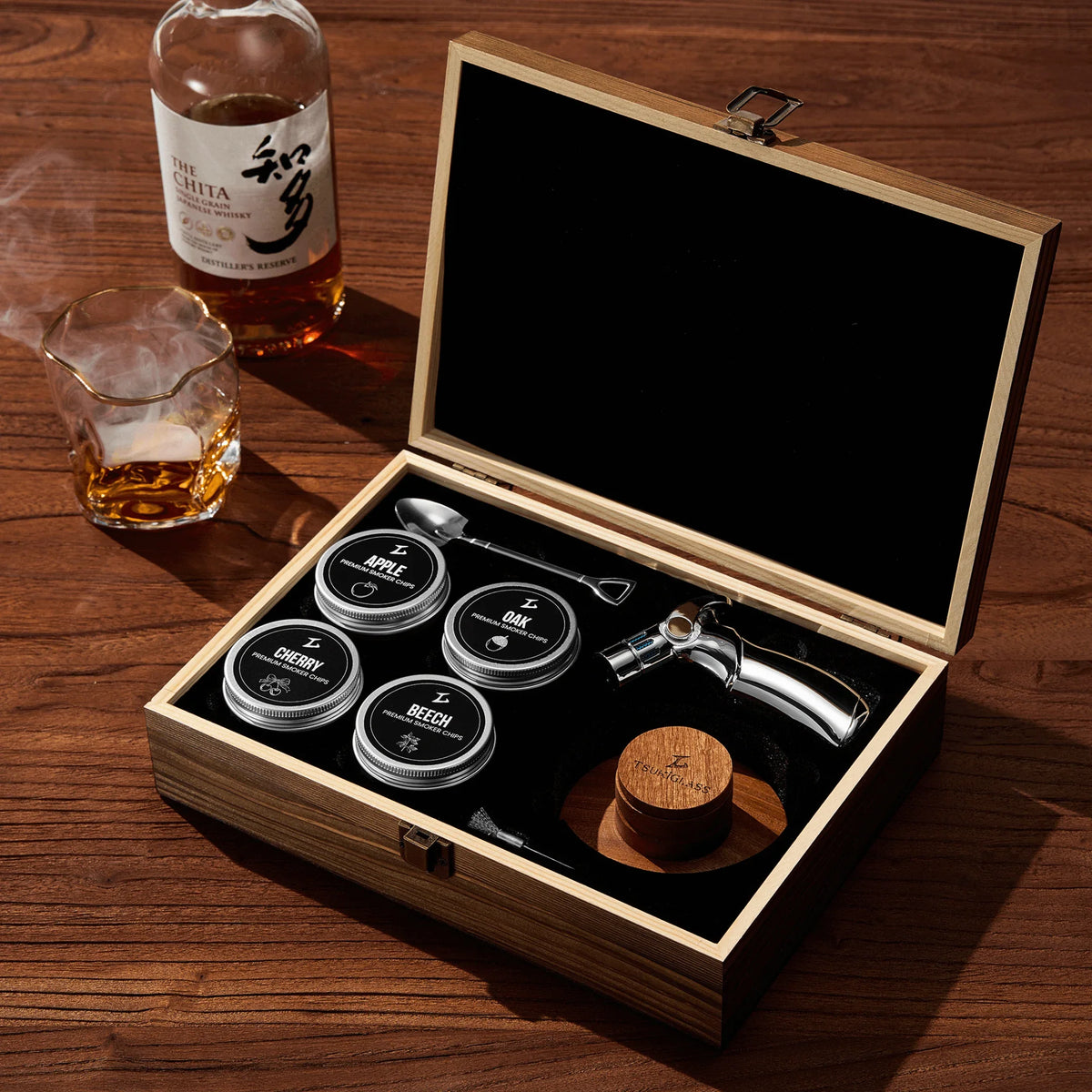 Tsuki Smoker Kit For Whisky & Cocktails (With Torch)
