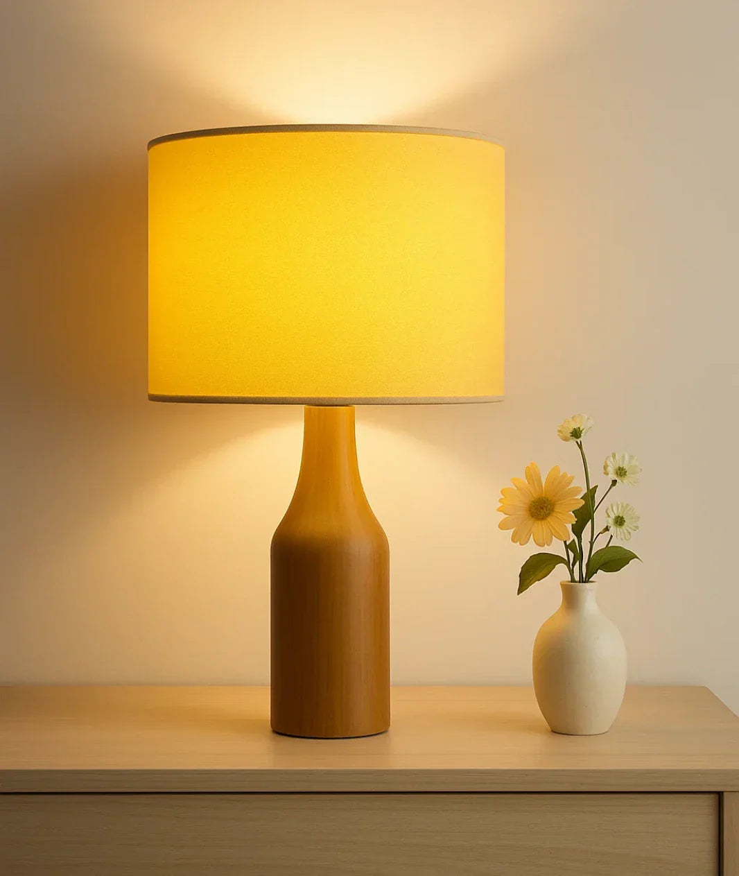 Vector Wooden Bedside Table Lamp