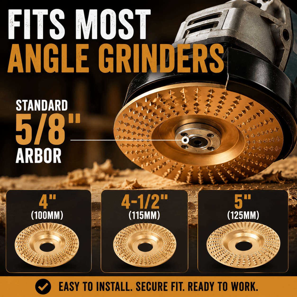 3PCS Tungsten Carbide Wood Carving & Shaping Discs for Angle Grinders