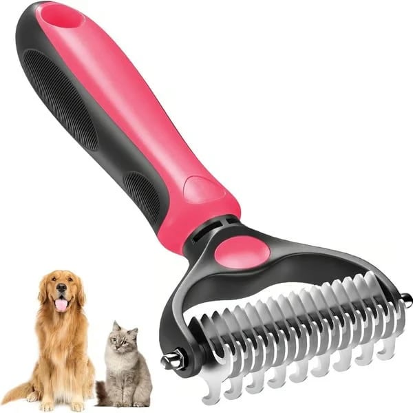 🐾 Painless Pet Grooming Brush – Double-Sided De-Shedding & Detangling  Comb