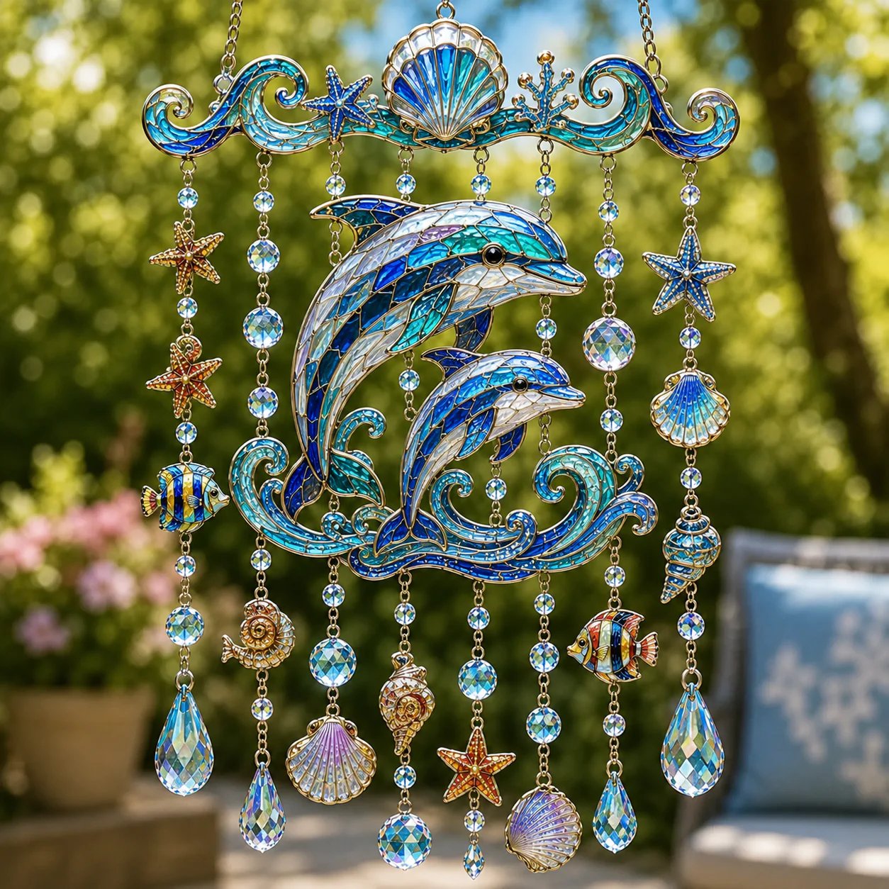 🐋 Ocean-Themed Crystal Wind Chime – Bring the Ocean Glow to Your Garden (📦Buy 2 Free Shipping)