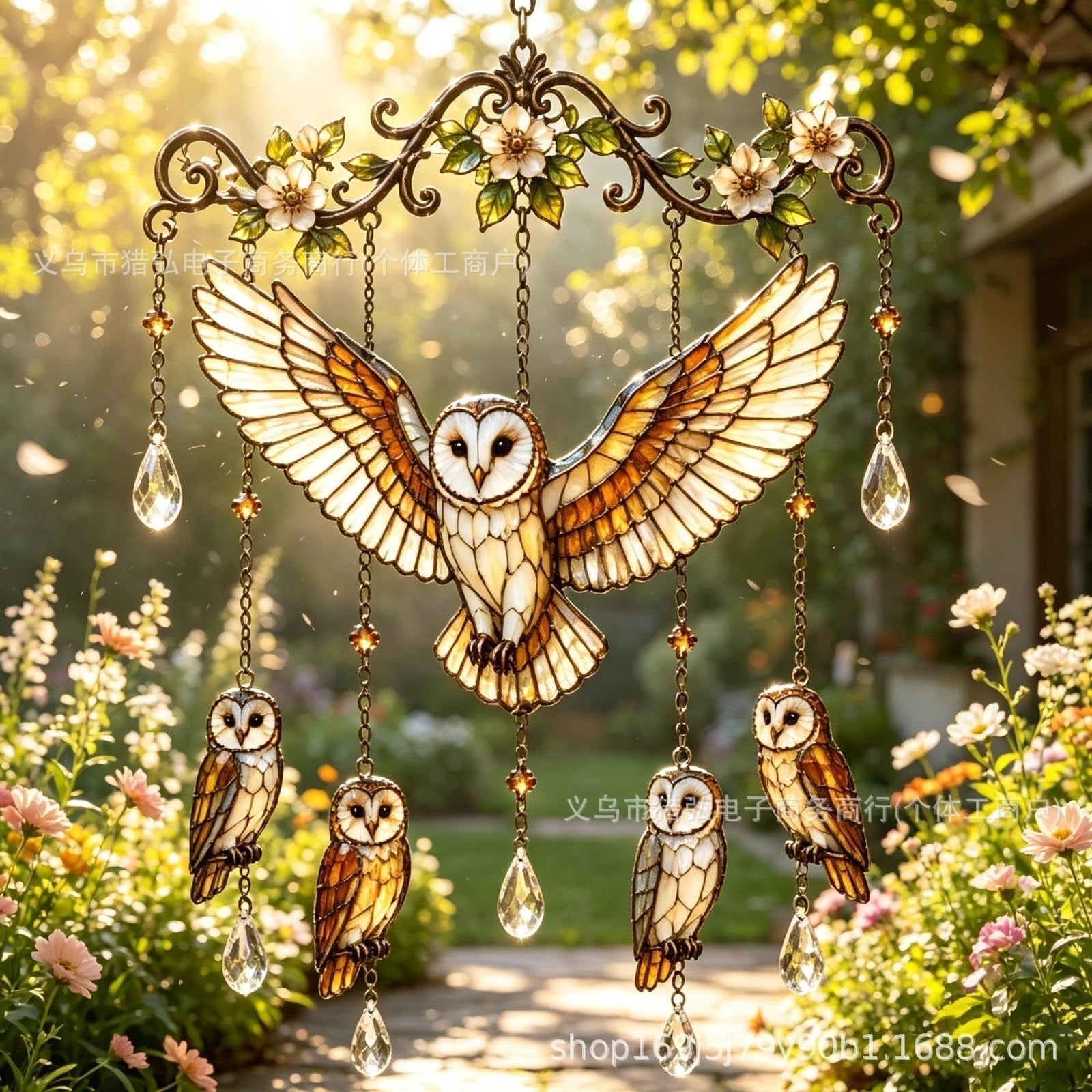 🌸Elegant Hummingbird Garden Wind Chime Suncatcher