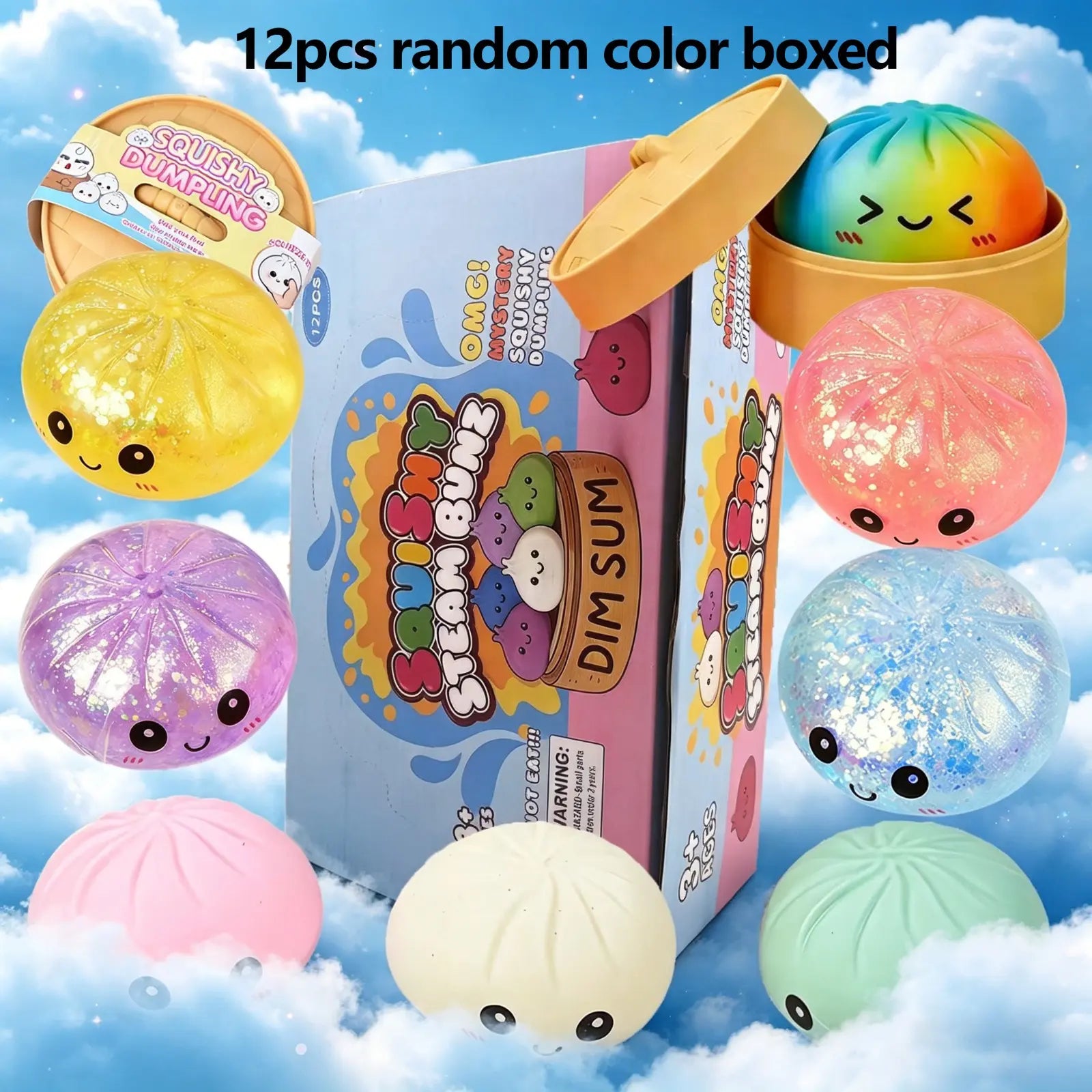 😋12PCS Cute Big Bun Squishy Toys – Super Soft Stress Relief Fidget Set 🍞✨
